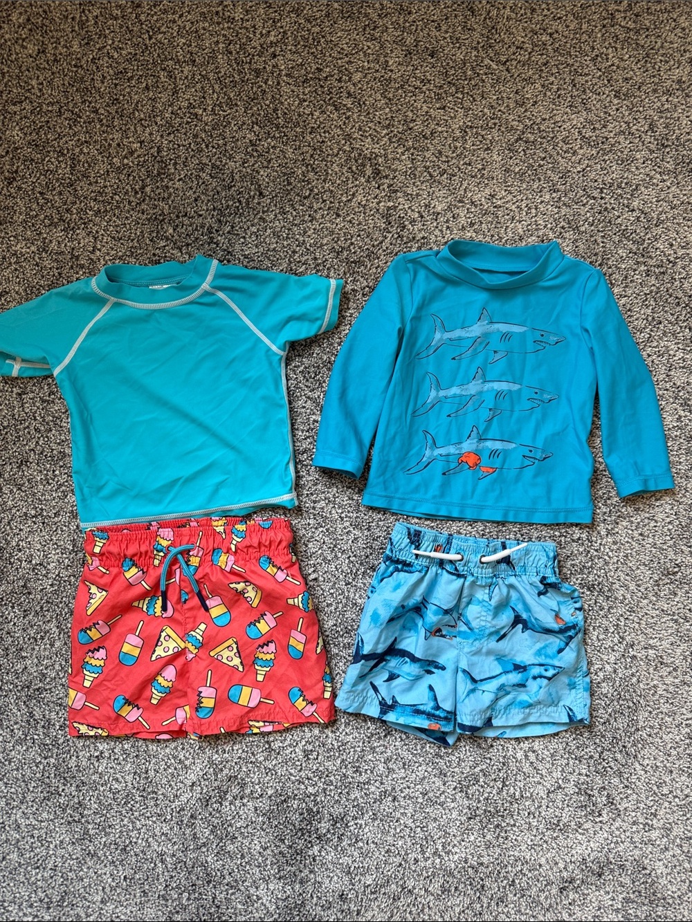 Boys 12 Months Shark Rash Guard Swim Set & Summer Treat Swim Set